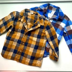 Flannel button ups for toddlers